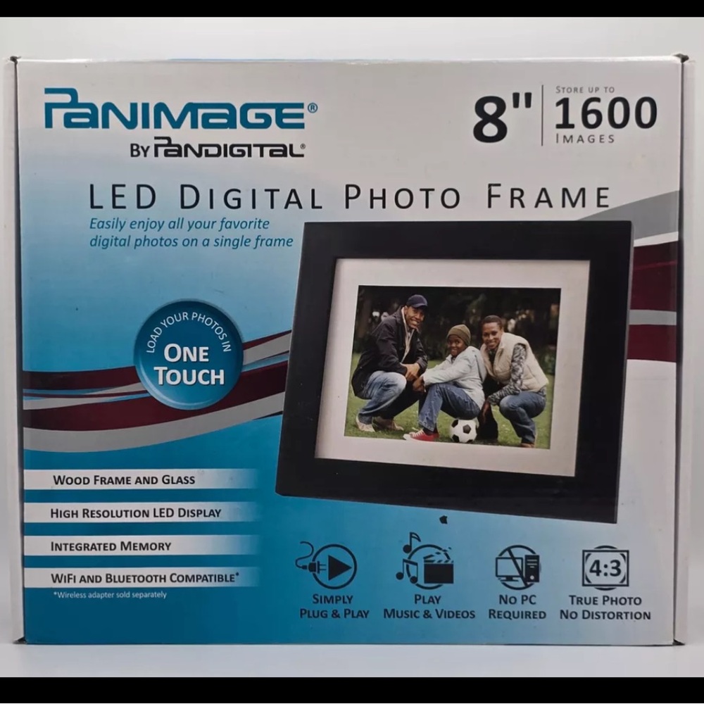 Pandigital Panimage PI8004W01B 8-Inch LED Digital Photo Frame (Black)
